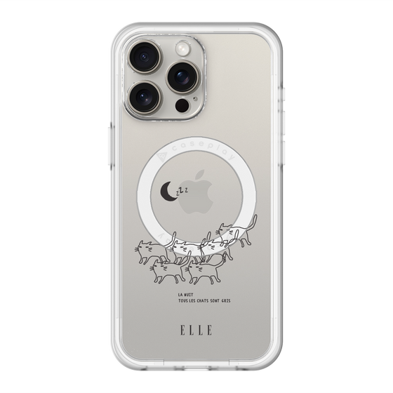 スリムプロテクションプレミアムケース with MagSafe［ ELLE - All cats are grey in the dark ］