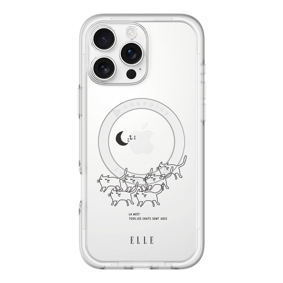 スリムプロテクションプレミアムケース with MagSafe［ ELLE - All cats are grey in the dark ］