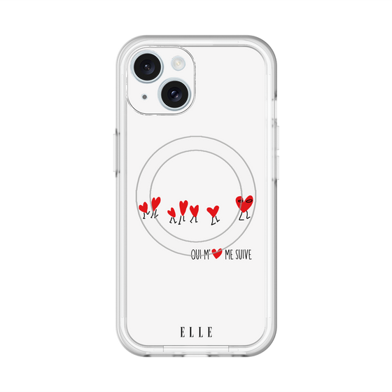 スリムプロテクションプレミアムケース with MagSafe［ ELLE - Let who love me follow me - ホワイト ］