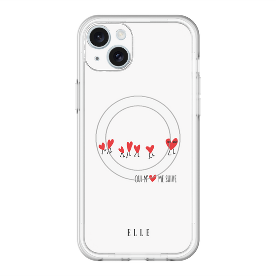 スリムプロテクションプレミアムケース with MagSafe［ ELLE - Let who love me follow me - ホワイト ］