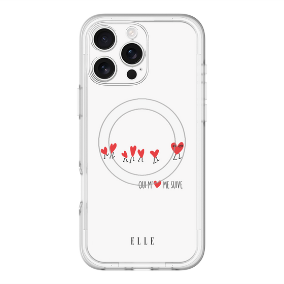 スリムプロテクションプレミアムケース with MagSafe［ ELLE - Let who love me follow me - ホワイト ］