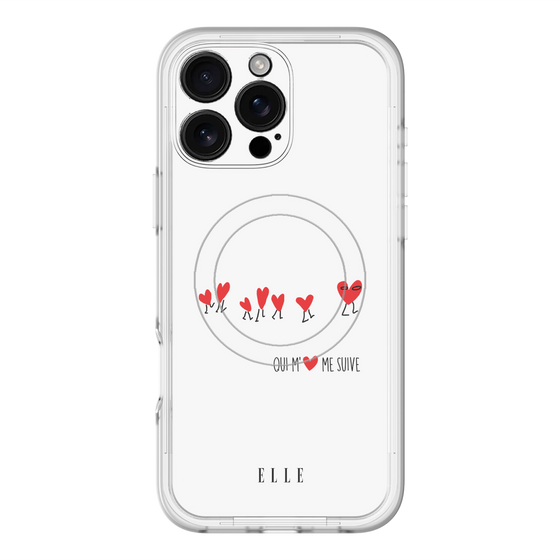 スリムプロテクションプレミアムケース with MagSafe［ ELLE - Let who love me follow me - ホワイト ］
