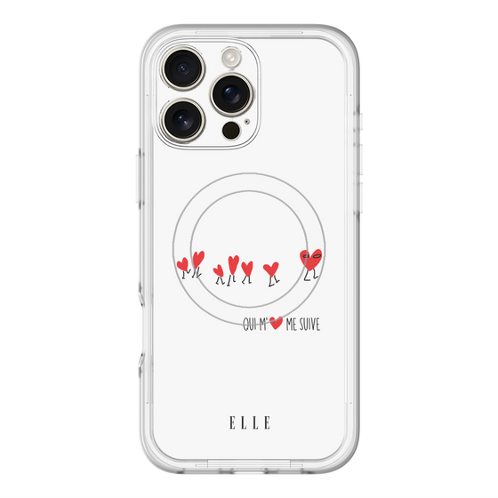 スリムプロテクションプレミアムケース with MagSafe［ ELLE - Let who love me follow me - ホワイト ］