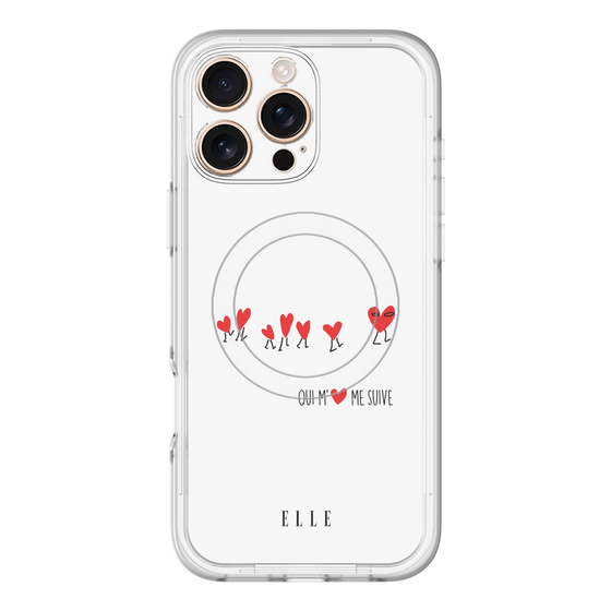スリムプロテクションプレミアムケース with MagSafe［ ELLE - Let who love me follow me - ホワイト ］