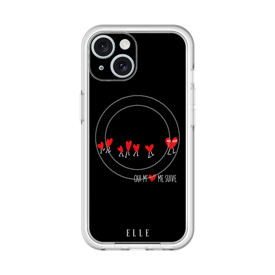 スリムプロテクションプレミアムケース with MagSafe［ ELLE - Let who love me follow me - ブラック ］