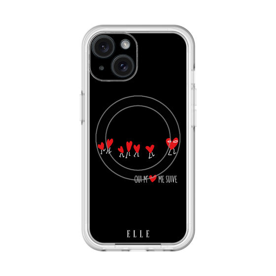 スリムプロテクションプレミアムケース with MagSafe［ ELLE - Let who love me follow me - ブラック ］