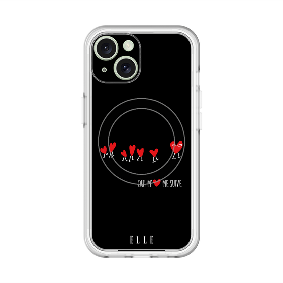 スリムプロテクションプレミアムケース with MagSafe［ ELLE - Let who love me follow me - ブラック ］