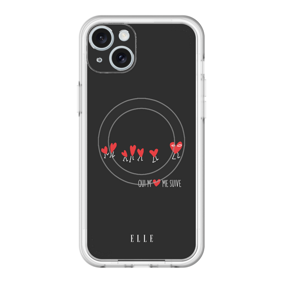 スリムプロテクションプレミアムケース with MagSafe［ ELLE - Let who love me follow me - ブラック ］