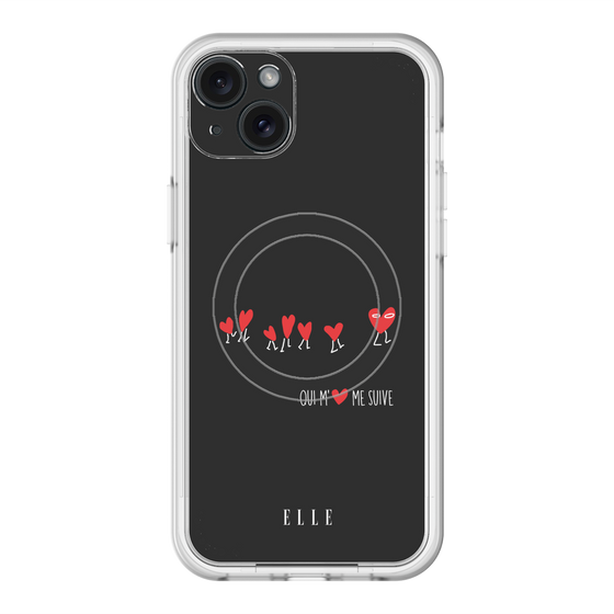 スリムプロテクションプレミアムケース with MagSafe［ ELLE - Let who love me follow me - ブラック ］