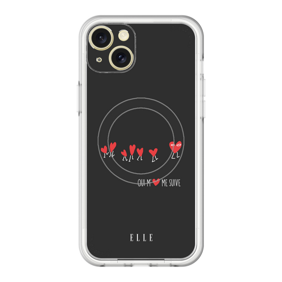 スリムプロテクションプレミアムケース with MagSafe［ ELLE - Let who love me follow me - ブラック ］