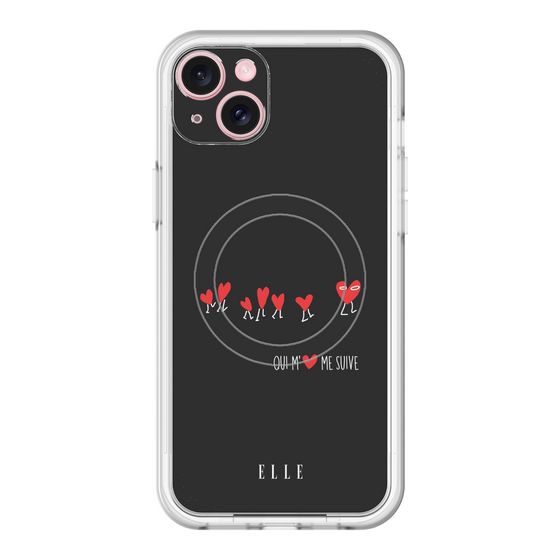 スリムプロテクションプレミアムケース with MagSafe［ ELLE - Let who love me follow me - ブラック ］