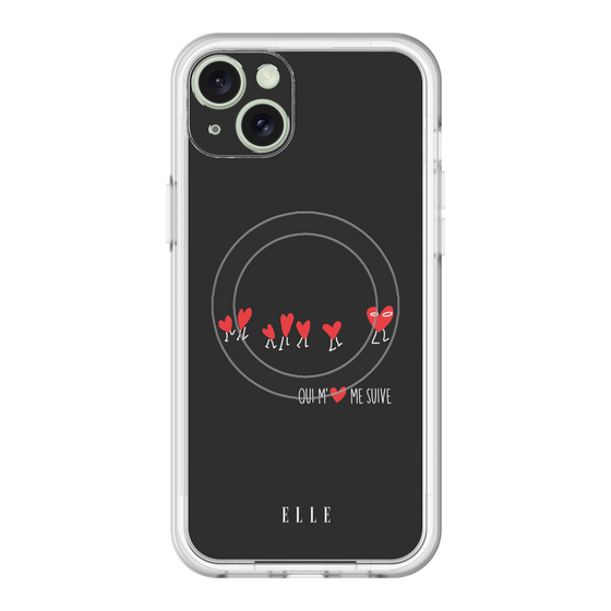スリムプロテクションプレミアムケース with MagSafe［ ELLE - Let who love me follow me - ブラック ］