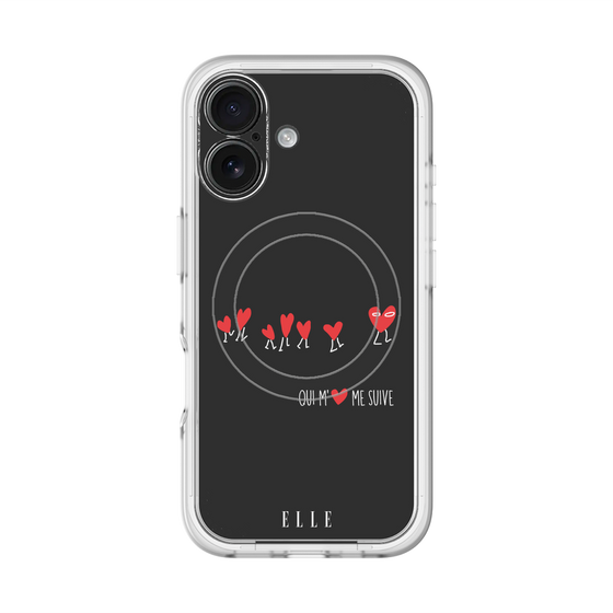 スリムプロテクションプレミアムケース with MagSafe［ ELLE - Let who love me follow me - ブラック ］