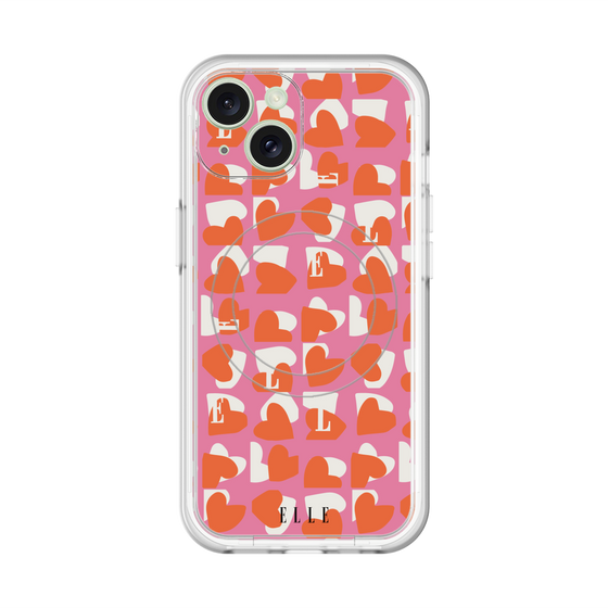 スリムプロテクションプレミアムケース with MagSafe［ ELLE - Saint Valentin - ピンク ］