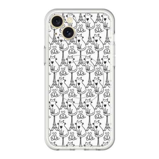 スリムプロテクションプレミアムケース with MagSafe［ ELLE - Cats ］