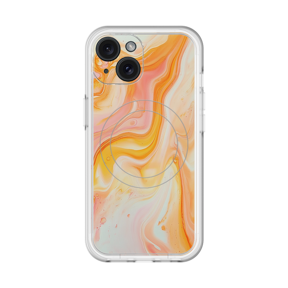 スリムプロテクションプレミアムケース with MagSafe［ Color Rain - オリジナル - Tangerine Mist ］