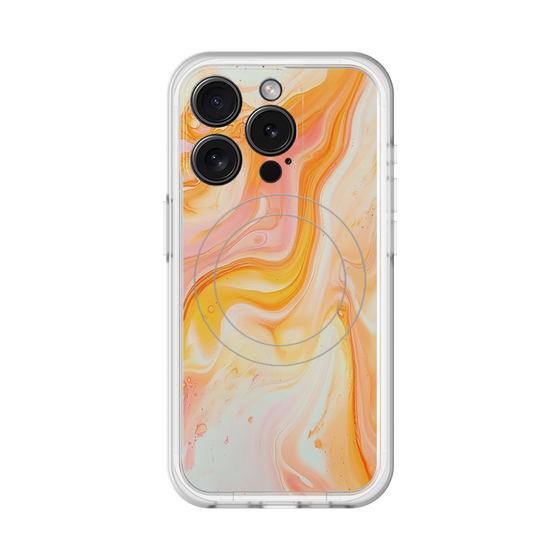 スリムプロテクションプレミアムケース with MagSafe［ Color Rain - オリジナル - Tangerine Mist ］