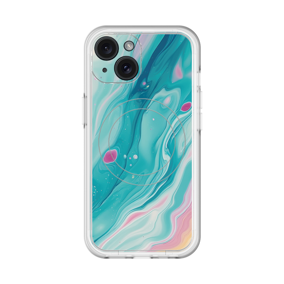 スリムプロテクションプレミアムケース with MagSafe［ Color Rain - オリジナル - Serene Wave ］