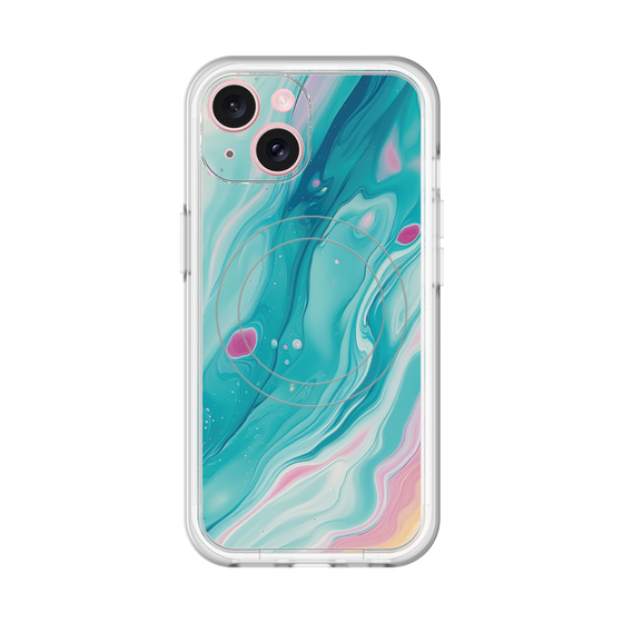 スリムプロテクションプレミアムケース with MagSafe［ Color Rain - オリジナル - Serene Wave ］