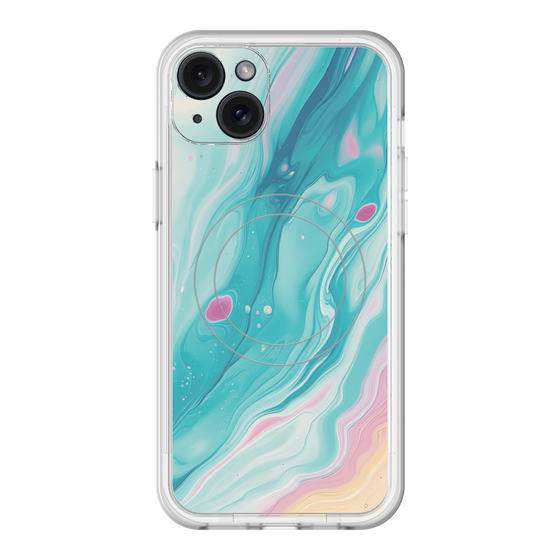 スリムプロテクションプレミアムケース with MagSafe［ Color Rain - オリジナル - Serene Wave ］