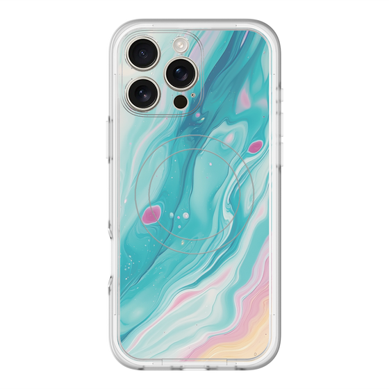 スリムプロテクションプレミアムケース with MagSafe［ Color Rain - オリジナル - Serene Wave ］