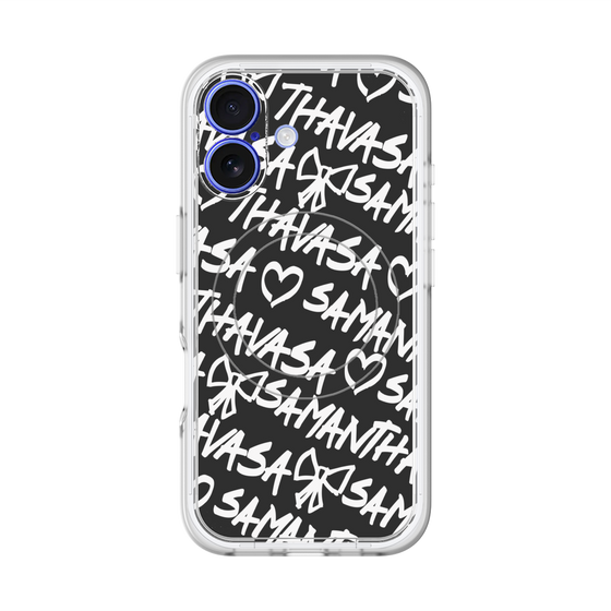 スリムプロテクションプレミアムケース with MagSafe［ Samantha Thavasa - スクリッタ - ブラック ］
