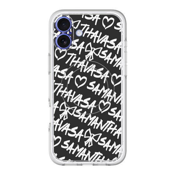 スリムプロテクションプレミアムケース with MagSafe［ Samantha Thavasa - スクリッタ - ブラック ］