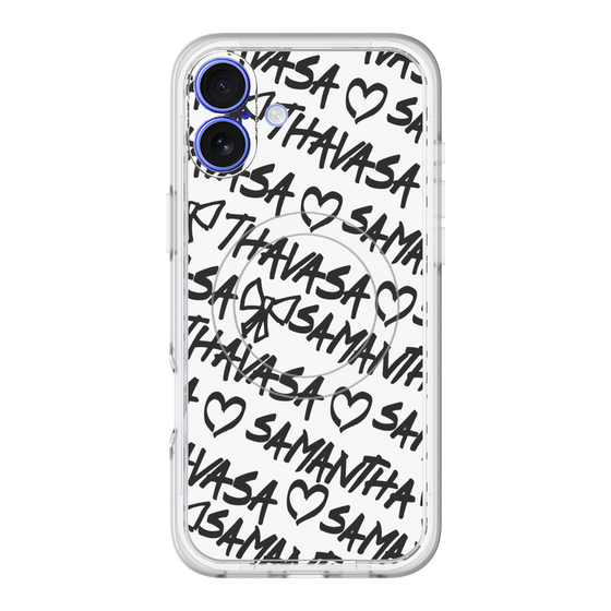 スリムプロテクションプレミアムケース with MagSafe［ Samantha Thavasa - スクリッタ - ホワイト ］