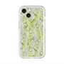 スリムプロテクションプレミアムケース with MagSafe［ 日比谷花壇 - DelicateGeometry - ライトグリーン ］