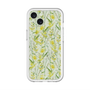 スリムプロテクションプレミアムケース with MagSafe［ 日比谷花壇 - DelicateGeometry - ライトグリーン ］
