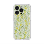 スリムプロテクションプレミアムケース with MagSafe［ 日比谷花壇 - DelicateGeometry - ライトグリーン ］