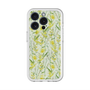 スリムプロテクションプレミアムケース with MagSafe［ 日比谷花壇 - DelicateGeometry - ライトグリーン ］
