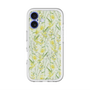 スリムプロテクションプレミアムケース with MagSafe［ 日比谷花壇 - DelicateGeometry - ライトグリーン ］