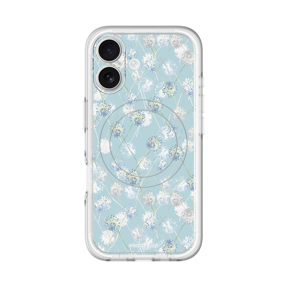 スリムプロテクションプレミアムケース with MagSafe［ 日比谷花壇 - DelicateGeometry - ライトブルー ］