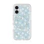 スリムプロテクションプレミアムケース with MagSafe［ 日比谷花壇 - DelicateGeometry - ライトブルー ］