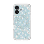 スリムプロテクションプレミアムケース with MagSafe［ 日比谷花壇 - DelicateGeometry - ライトブルー ］