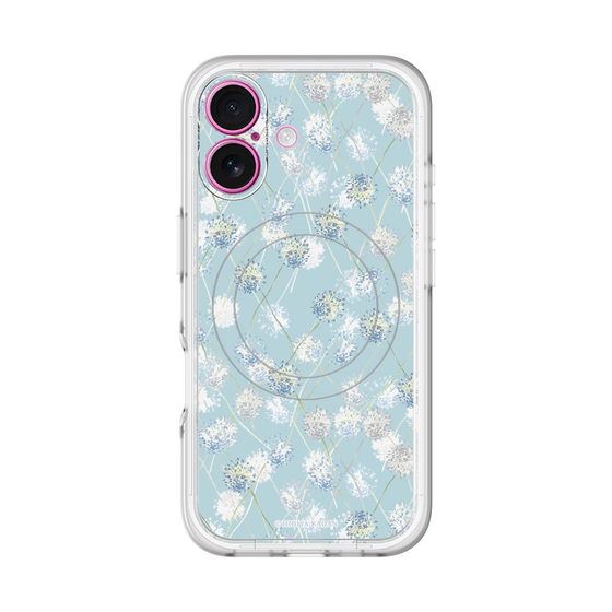 スリムプロテクションプレミアムケース with MagSafe［ 日比谷花壇 - DelicateGeometry - ライトブルー ］