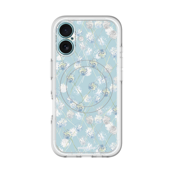 スリムプロテクションプレミアムケース with MagSafe［ 日比谷花壇 - DelicateGeometry - ライトブルー ］