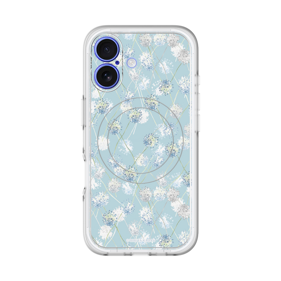 スリムプロテクションプレミアムケース with MagSafe［ 日比谷花壇 - DelicateGeometry - ライトブルー ］