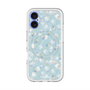 スリムプロテクションプレミアムケース with MagSafe［ 日比谷花壇 - DelicateGeometry - ライトブルー ］