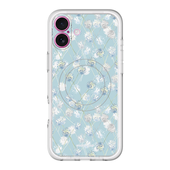 スリムプロテクションプレミアムケース with MagSafe［ 日比谷花壇 - DelicateGeometry - ライトブルー ］