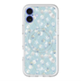 スリムプロテクションプレミアムケース with MagSafe［ 日比谷花壇 - DelicateGeometry - ライトブルー ］