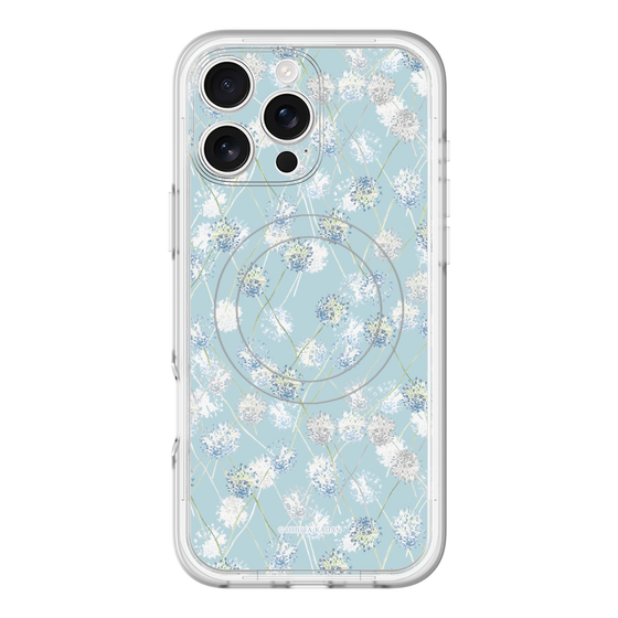 スリムプロテクションプレミアムケース with MagSafe［ 日比谷花壇 - DelicateGeometry - ライトブルー ］