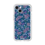 スリムプロテクションプレミアムケース with MagSafe［ 日比谷花壇 - FloralSymphony - ネイビー ］