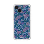 スリムプロテクションプレミアムケース with MagSafe［ 日比谷花壇 - FloralSymphony - ネイビー ］
