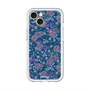 スリムプロテクションプレミアムケース with MagSafe［ 日比谷花壇 - FloralSymphony - ネイビー ］