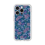 スリムプロテクションプレミアムケース with MagSafe［ 日比谷花壇 - FloralSymphony - ネイビー ］