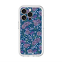 スリムプロテクションプレミアムケース with MagSafe［ 日比谷花壇 - FloralSymphony - ネイビー ］