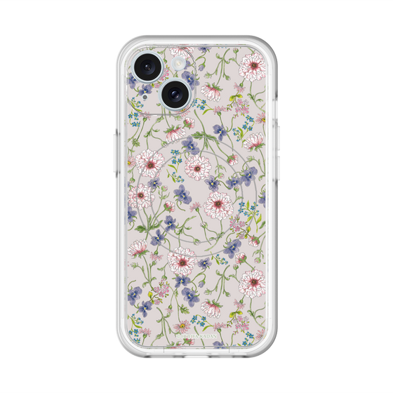 スリムプロテクションプレミアムケース with MagSafe［ 日比谷花壇 - FloralSymphony - ベージュ ］