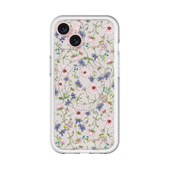 スリムプロテクションプレミアムケース with MagSafe［ 日比谷花壇 - FloralSymphony - ベージュ ］